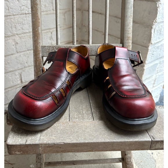 🌟Vintage🌟 8251 Women’s 🇬🇧DR. MARTENS Burgundy Leather MARY JANES UK 4 /US 6.5-7 - Picture 3 of 9